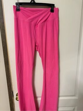 PINK Victoria's Secret Bright Pink Flare Yoga Pants